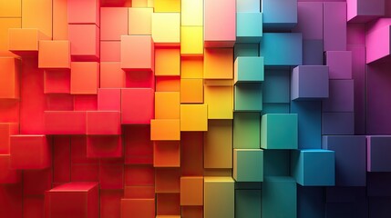 Vibrant Geometric Harmony, a captivating display of abstract shapes intertwining in a dynamic spectrum of colors and gradients, creating an engaging visual experience.