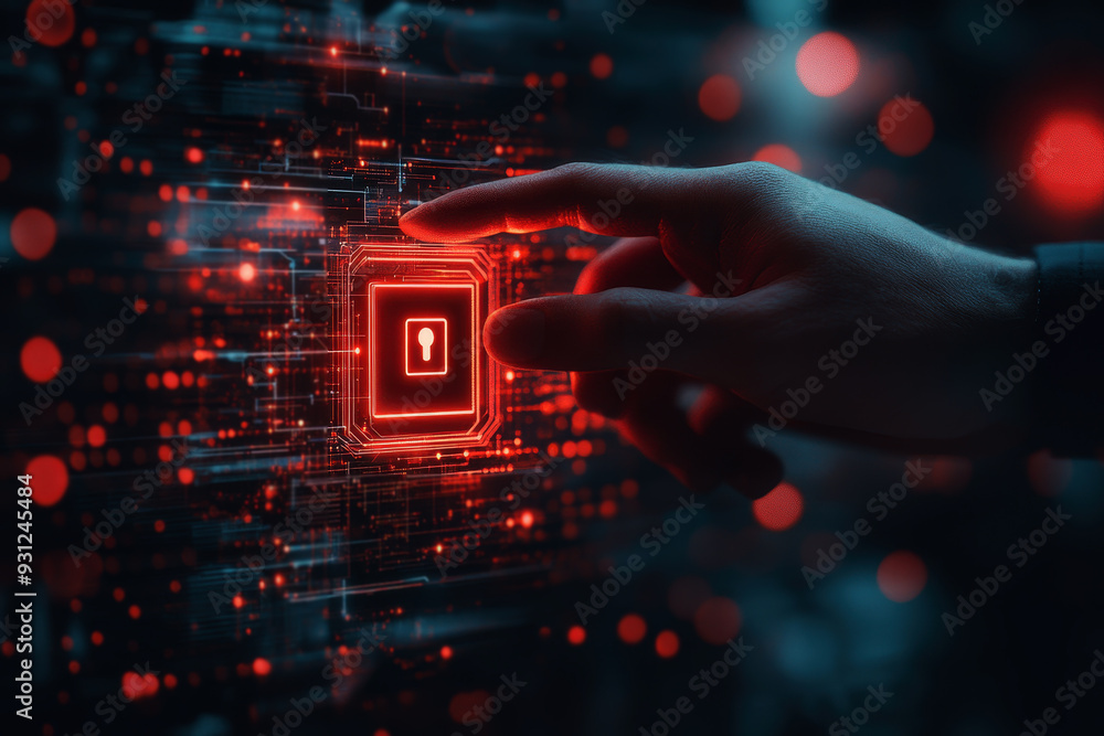 Poster cyber security, data protection and privacy for corporate electronic server for abstract background.