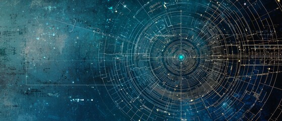 Fototapeta premium Blueprint of advanced technology, Generative AI