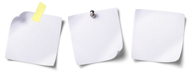 方眼のある真四角のメモ用紙