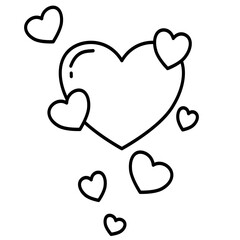hand drawn cute hearts doodle decoration