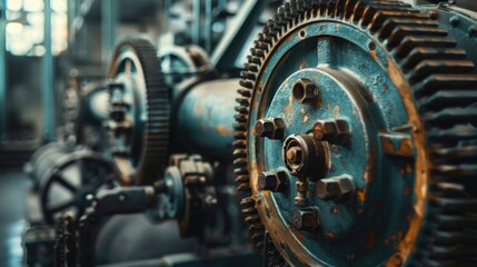 Fototapeta premium Close-up of Rusty Gears