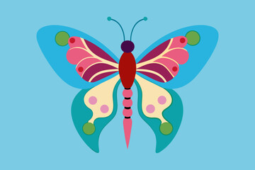 A butterfly with wings made up of different parts