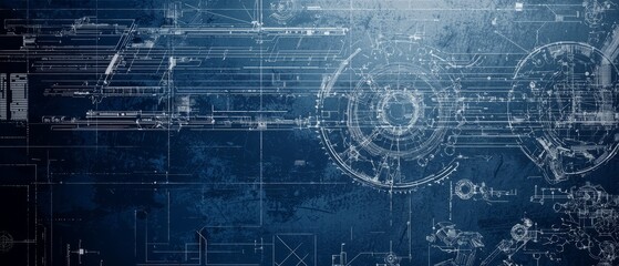 Detailed tech blueprint design, Generative AI