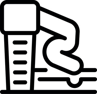 recommend clip art: Simple black line art icon representing an aquapark water slide leading to a swimming pool