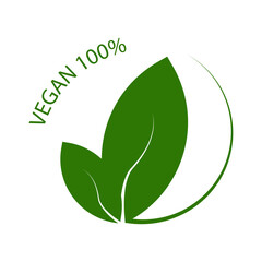 Vegan 100% green icon