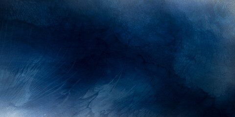 Abstract watercolor paint background by gradient deep blue color with liquid fluid grunge texture for background, banner