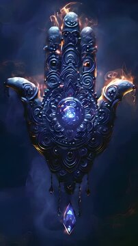 Video vertical recreation of a Hand of Fatima or Hamsa	
