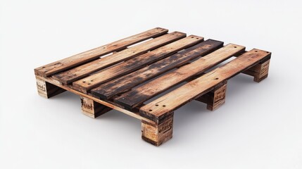 Wooden pallet isolated on white background