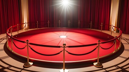 Spotlight on the Red Carpet round stage with Stage Lighting , created with generative AI technology


