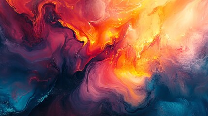 Abstract art background with vibrant colors and brush strokes.