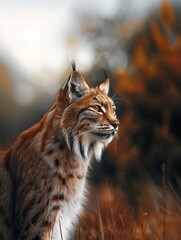 Fototapeta premium Pampas Cat, Mountain Cat Close Up, Wild Feline in Natural Habitat