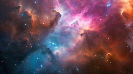 Cosmic Nebula with Vivid Hues