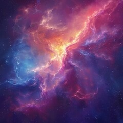 Cosmic Nebula with Vibrant Hues
