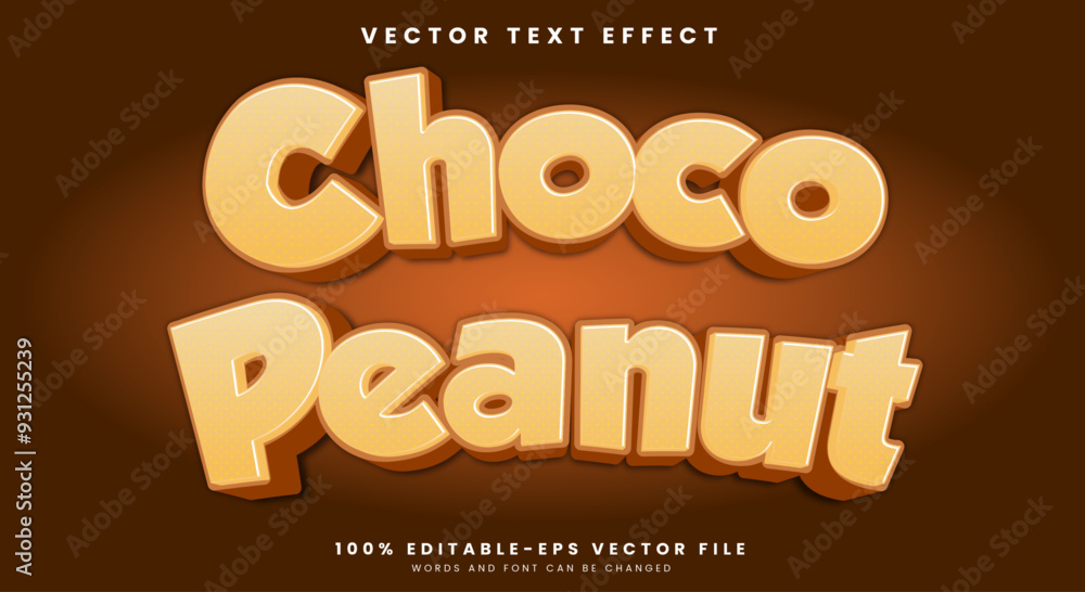 Poster Choco Peanut editable text effect template