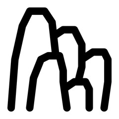 bedrock, rocks, stones, boulder, charcoal, geographic, geography outline icon