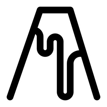 black outline volcano erupting clip art preview