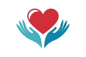 A logo where it's two hands over a heart