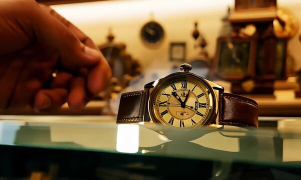 Vintage Watch Display in a Pawn Shop