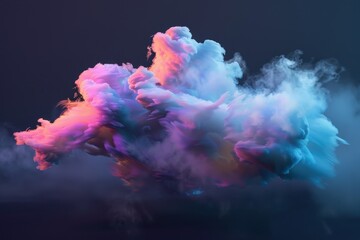 Fototapeta premium A holographic cloud, shifting and changing colors as it moves