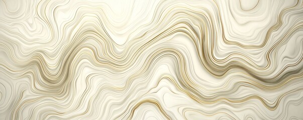 Fototapeta premium Light golden background with flowing, abstract luxury golden line and waves, vector illustration.
