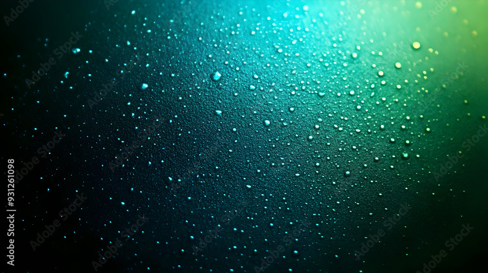 Poster close-up of water droplets on a surface with a gradient background.