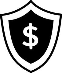 Dollar Shield vector icon. Financial security icon. Replaceable vector design.