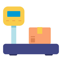 shipping package weight scale flat icon