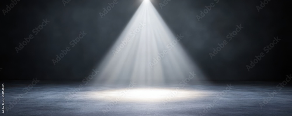 Poster a dramatic spotlight illuminating a dark stage, creating a captivating focus and enhancing the atmos