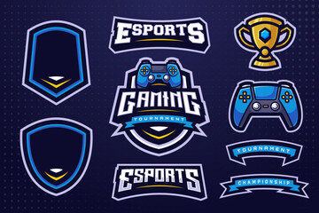 Gaming Logo Bundle Template for E-sports Team or Game Tournament © Akito Studio