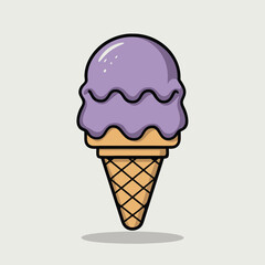 An Ice Cream Cartoon Style Vector