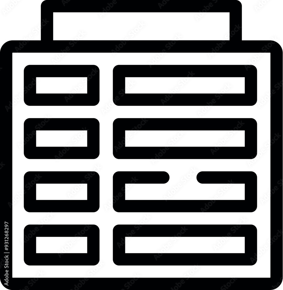 Poster simple vector icon of an office building with multiple floors