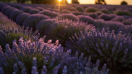 Naklejka premium field of lavender, ai generated