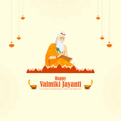 Vector illustration of Valmiki Jayanti social media feed template