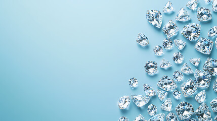 Diamonds on blue background