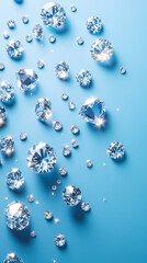 Diamonds on blue background