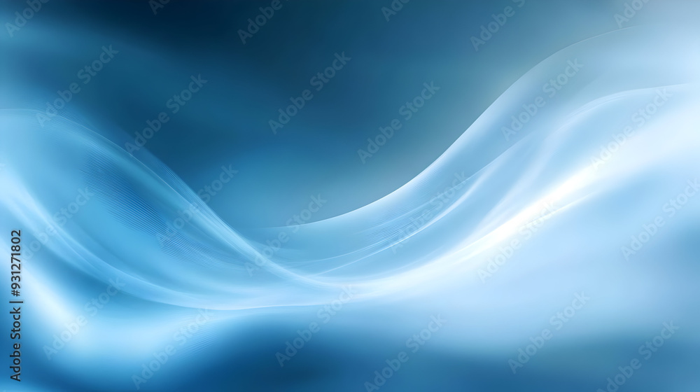 Poster soft blue abstract waves creating a calming visual effect.