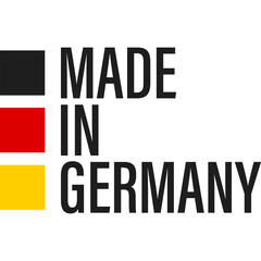 Made in Germany, Germany Quality, Germany Flag , Germany Product Emblem. Vector Flat Icon Label