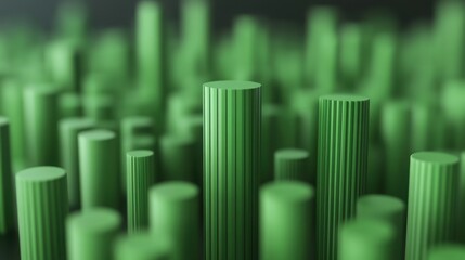 Obraz premium Environmental impact analysis, green graphs and icons, 3D illustration