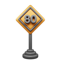 Road sign 3d web and apps icon