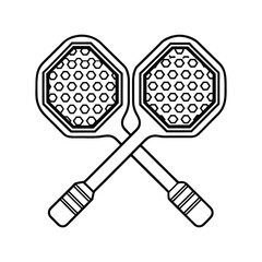 Two Pickleball Paddles Cross Vector Design, AI generated