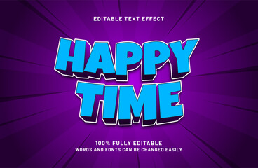 happy time editable text effect in kids and game text style