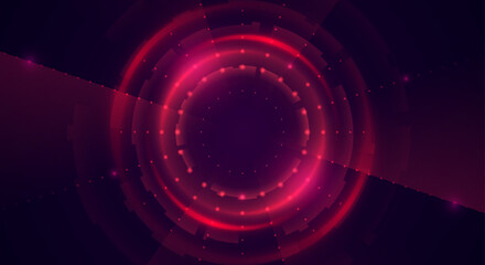 Futuristic Red Sonar Or Radar Interface 