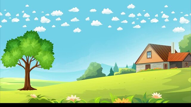 field landscape with trees