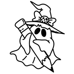 cute hand drawn groovy ghost cartoon doodle