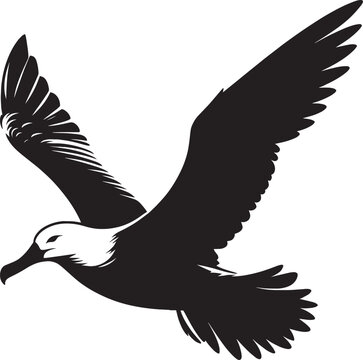 recommend clip art: Beautiful albatross bird Silhouette isolated on white background Minimalist albatross vector shape