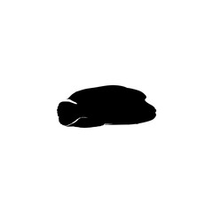 Silhouette of the The Humphead wrasse (Cheilinus undulatus), also known as the Māori wrasse, Napoleon wrasse, Napoleon fish. Flat Style, can use for Logo Gram, Animal Illustration, Pictogram, ect