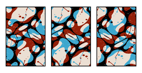Set of 3 Abstract pattern. Illustration for printing on wall decorations. For use in graphics.