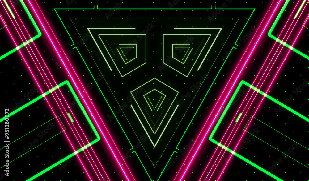 Canvas Prints abstract retro cyber laser digital colorful with glowing neon lights technology background.