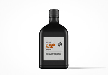 Rectangular Plastic Flask Mockup